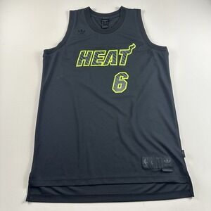 Adidas Miami Heat LeBron James #6‎ Jersey Mens Large Black Green NBA Basketball